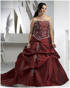 Red Plus Size Gown Wedding Dresses