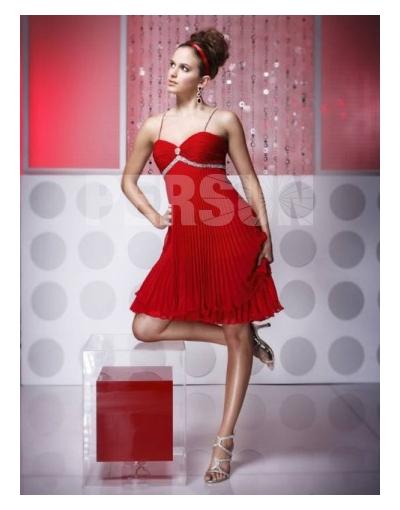 Sexy Spaghetti Red Short Homecoming Dress