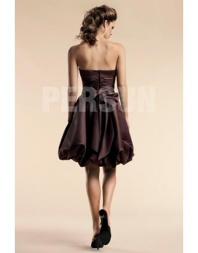 Strapless Coffee Short Homecoming Dress