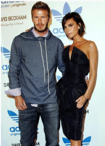 Victoria in little black dress and David Beckham