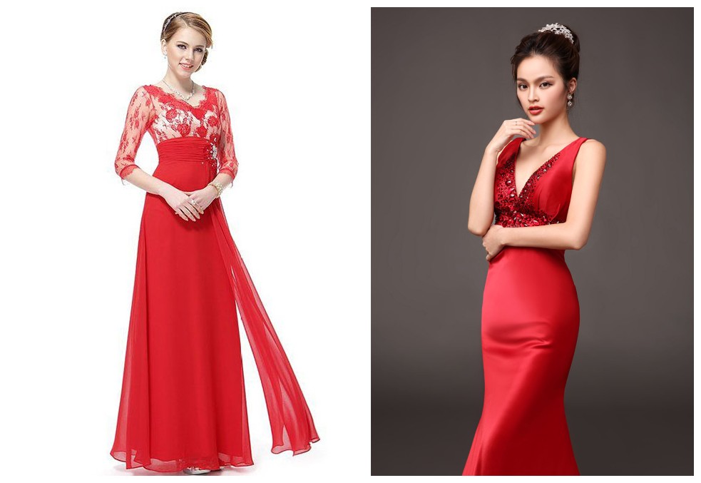 Buy cheap red evening dresses online