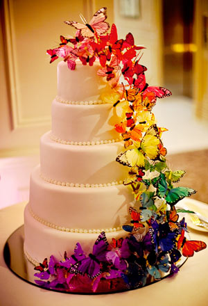 Rainbow-Butterfly-Wedding-Cakes