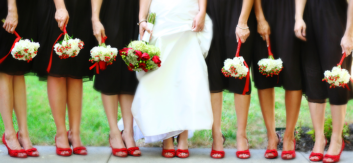 red shoes for bridesmaids