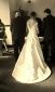 A line Boatneck Appliqued Satin Wedding Dress