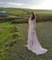 A line Strapless Sweetheart Chapel Train Pink Wedding Dress