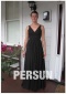 A line Low V neck Beaded Black Chiffon Prom / Evening Dress