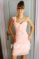 Sheath V neck Ruffle Chiffon Homecoming Dress