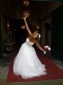 Ball Gown Sweetheart Feather Ruched Organza Wedding Dress