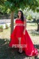 Strapless High Low Red Prom Dress in Taffeta
