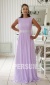 Boat Neckline Cap Sleeves Beaded Chiffon Mother of the Bride Dress