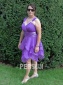 A line V neck Sash Knee Length Chiffon Homecoming Dress