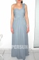 A line One Shoulder Ruched Floor Length Chiffon Bridesmaid Dress