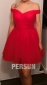 Off Shoulder Red Short Dress in Tulle for Wedding Gala