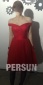 Off Shoulder Red Short Dress in Tulle for Wedding Gala